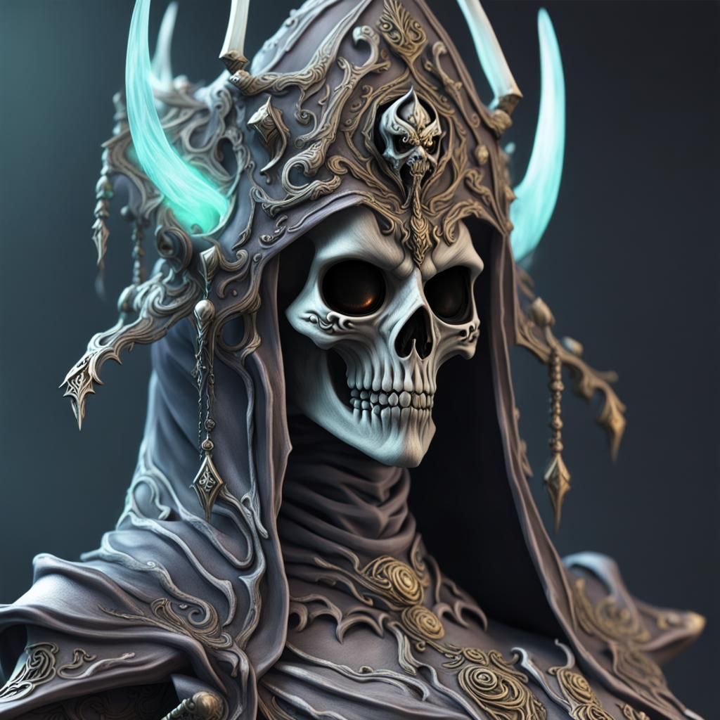 Hyperdetailed Close-up of a Female Lich