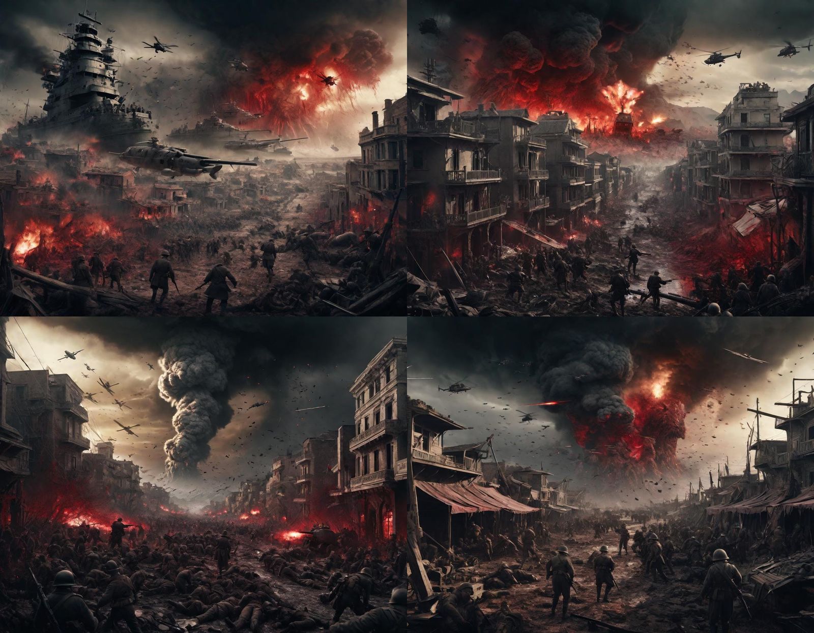 Epic War Scene in Digital Matte Painting Style