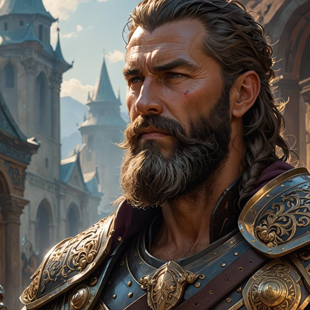 Epic Gladiator Portrait in Dark Fantasy Style