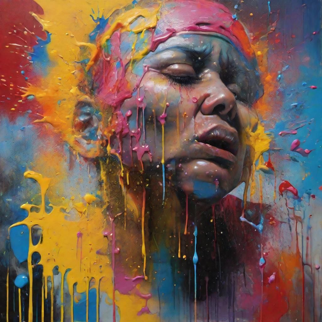 Hyperrealistic Migraine in Colorful Digital Art Style