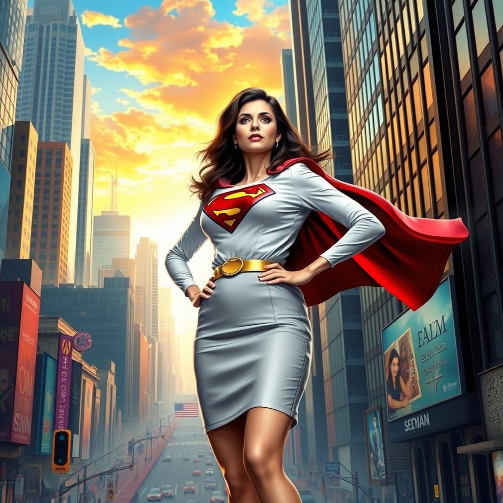 Lois Lane Transforms into Iconic Superwoman in Dynamic Citys...