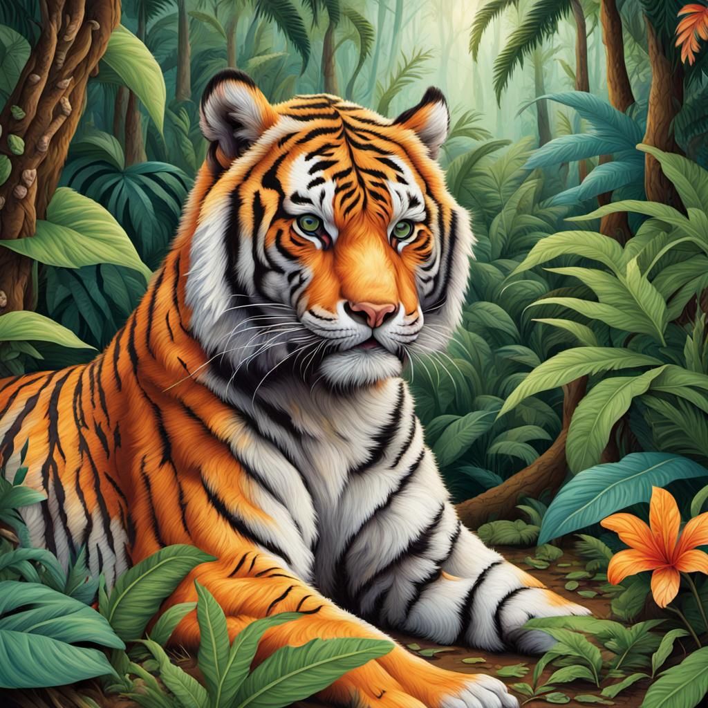 Tiger in the jungle
