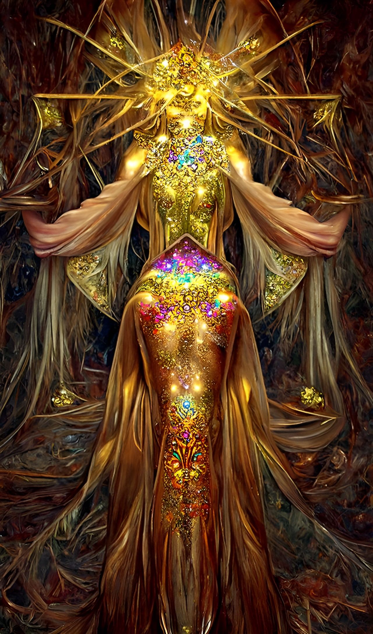 Celestial Gold-Dust Queen: Visionary Art