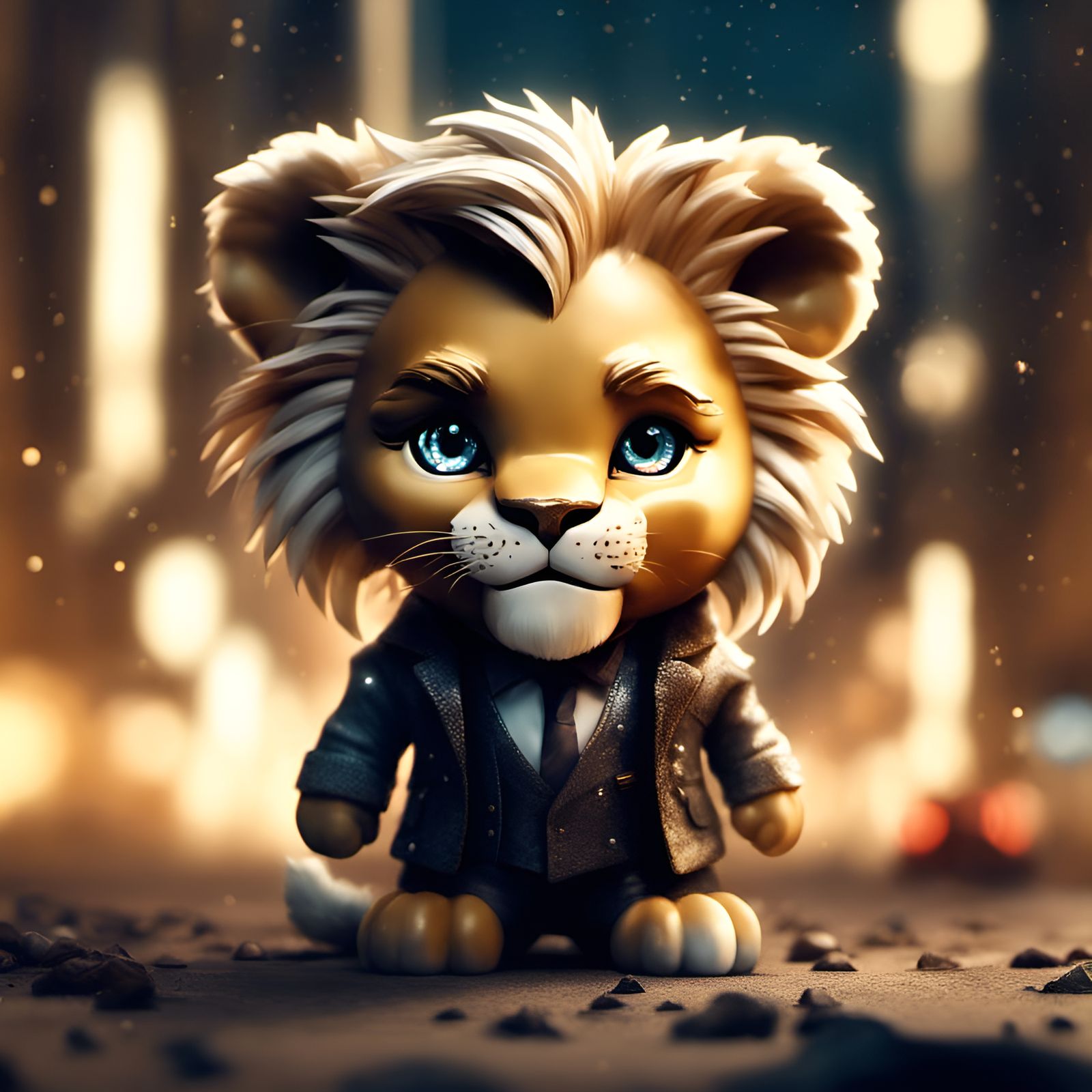 Chibi Lion as Leonardo DiCaprio in 3D