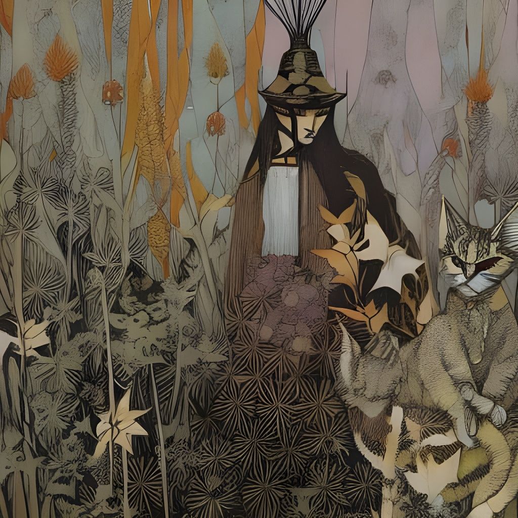 Cats in Gothic Fantasy Art Style