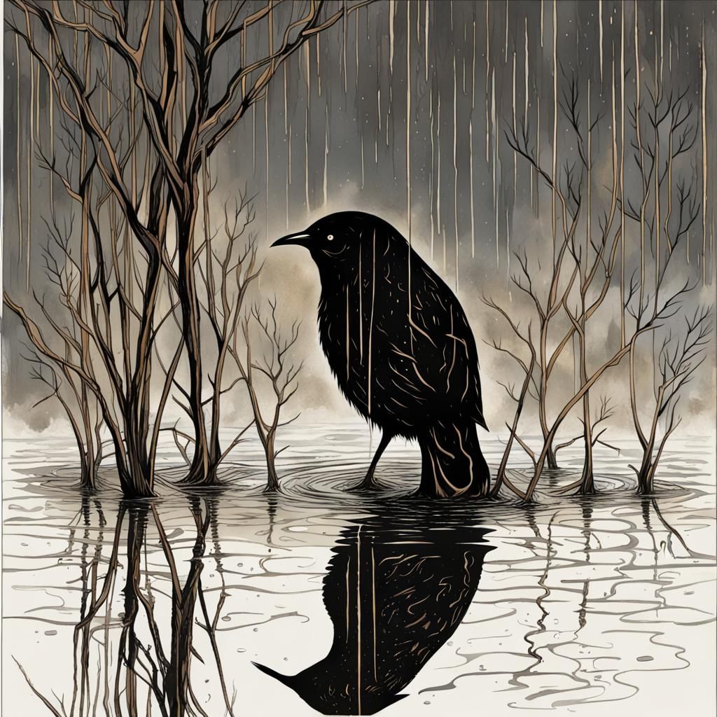 Cow in Meadow: Detailed Matte Painting