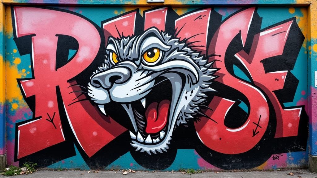 Paris Graffiti Art with Bright, High-Contrast Colors