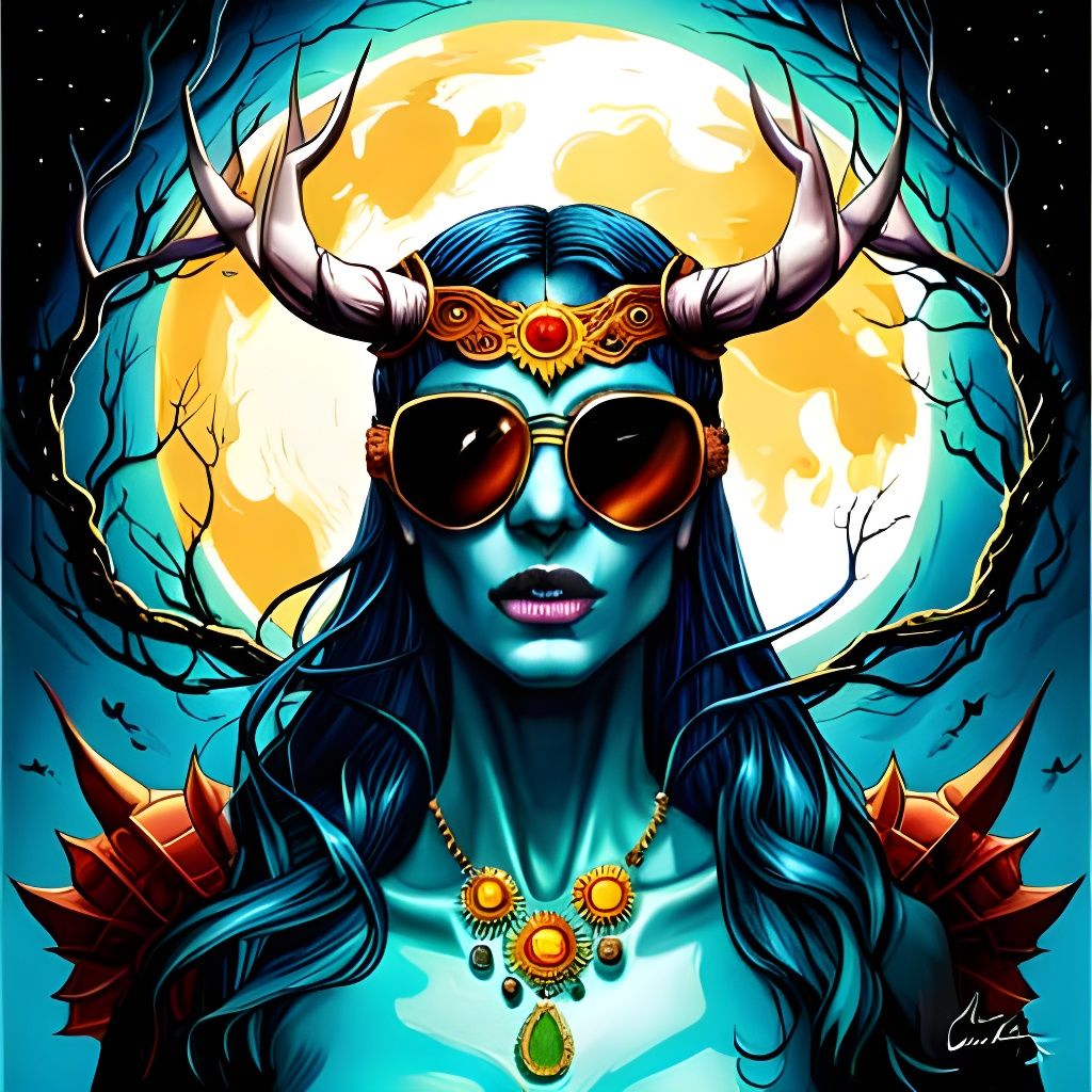 Alien Queen Portrait in Sinister Dark Fantasy Style