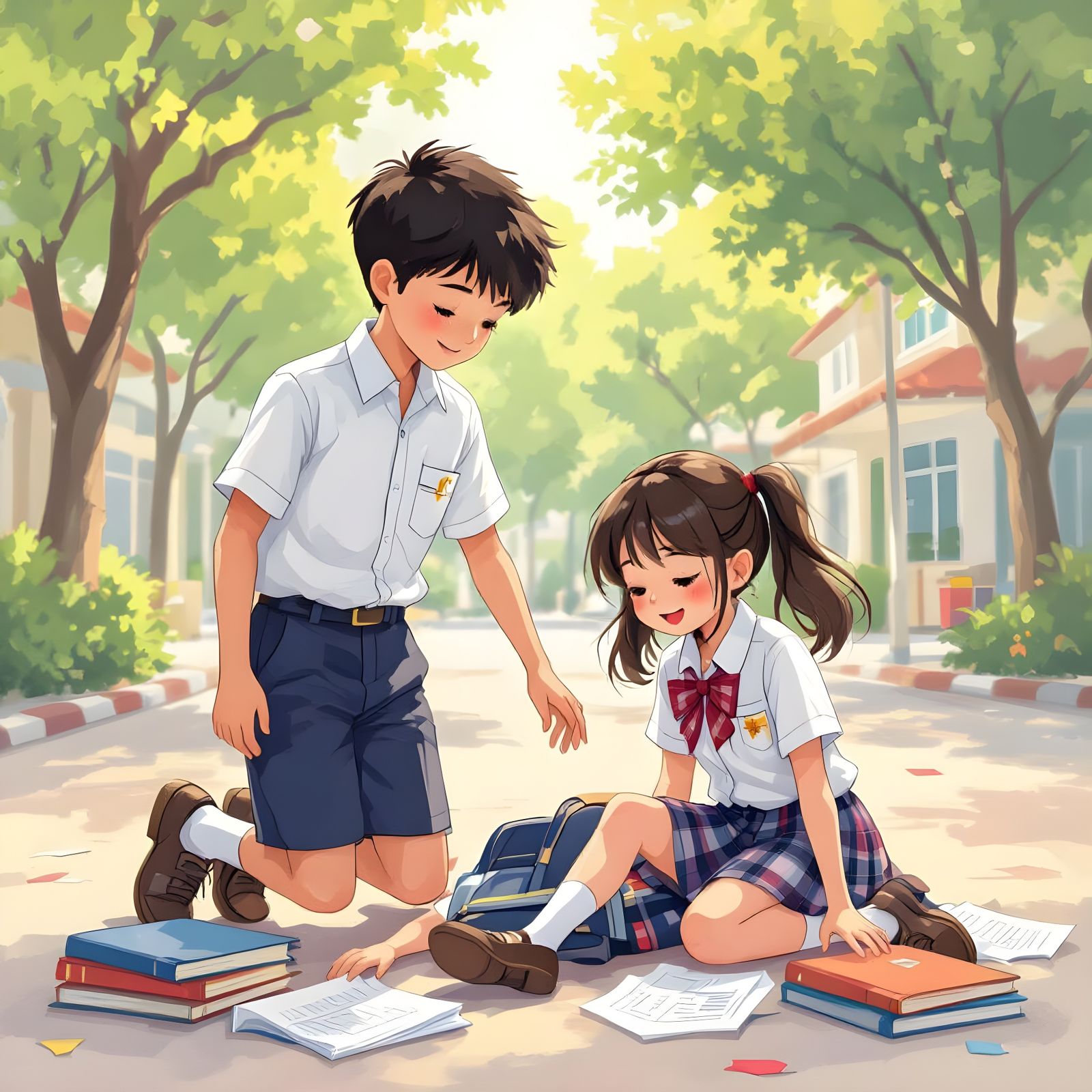 Singaporean Children: A Helping Hand After a Fall