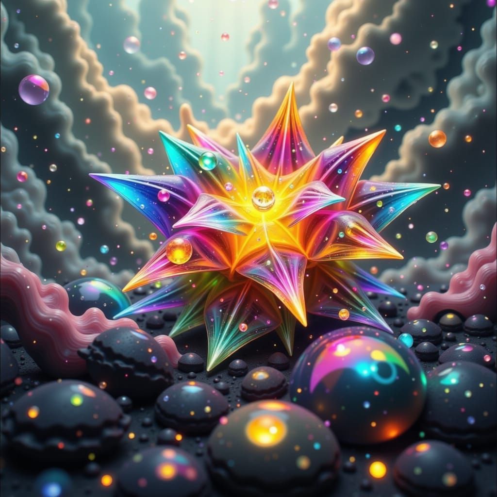 Fire Elemental Gemstone in Surreal Astral Explosion