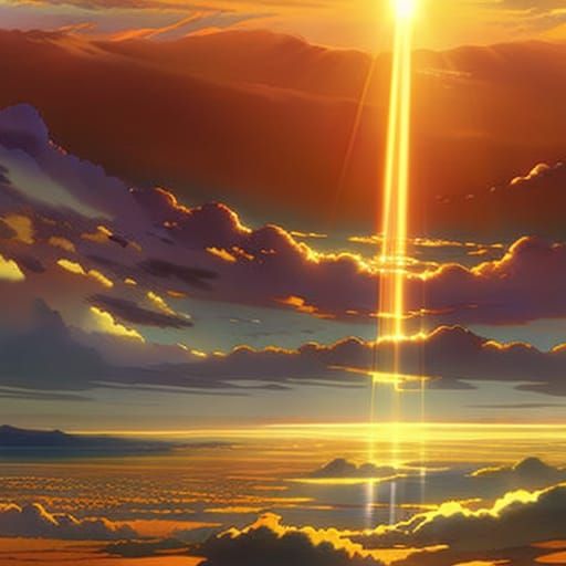Anime Desert Sunrise Inspired by Studio Ghibli