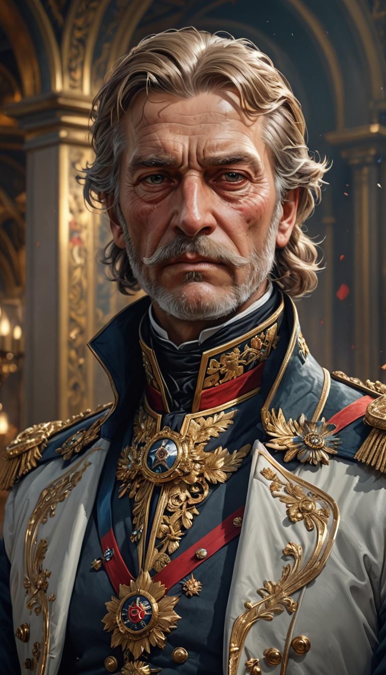 21st Century Prussian General Portrait in Digital Art