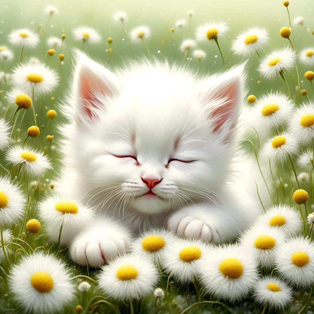 Cute white kitten