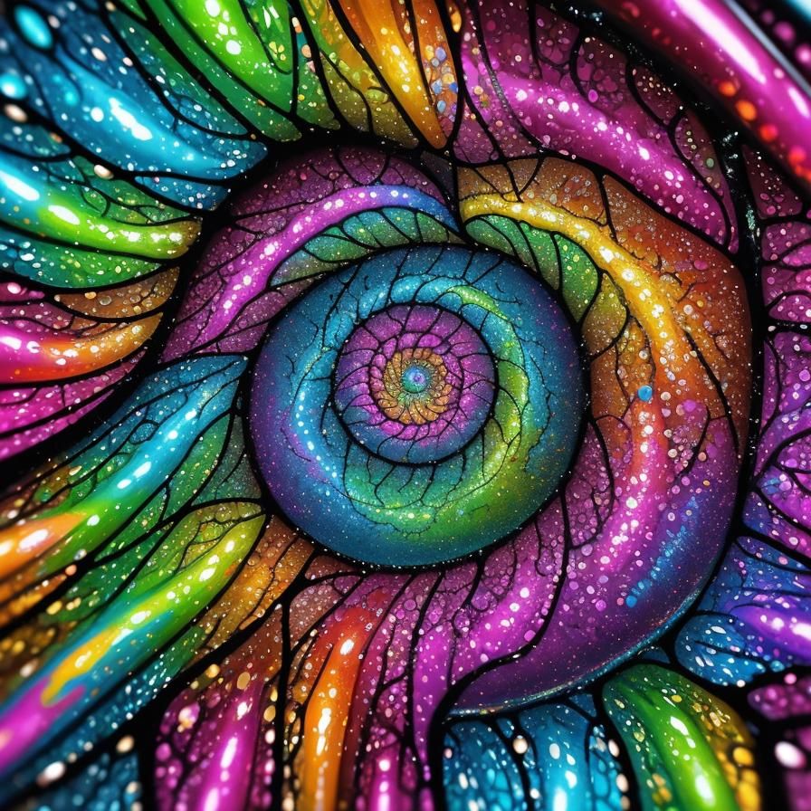 Fractal Wonderblume in Biopunk Style, Macro Photography