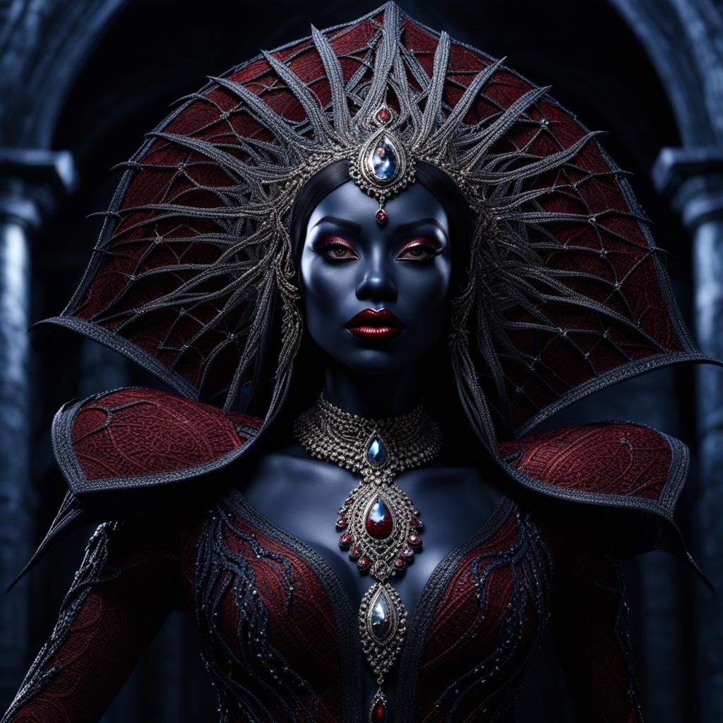 Drow Spider Goddess Lolth in Gothic Art Style