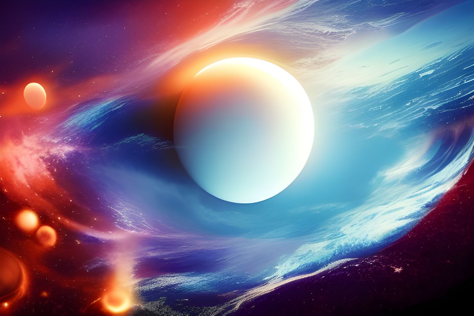 Planet Floating in Explosion: Fantasy Concept Art