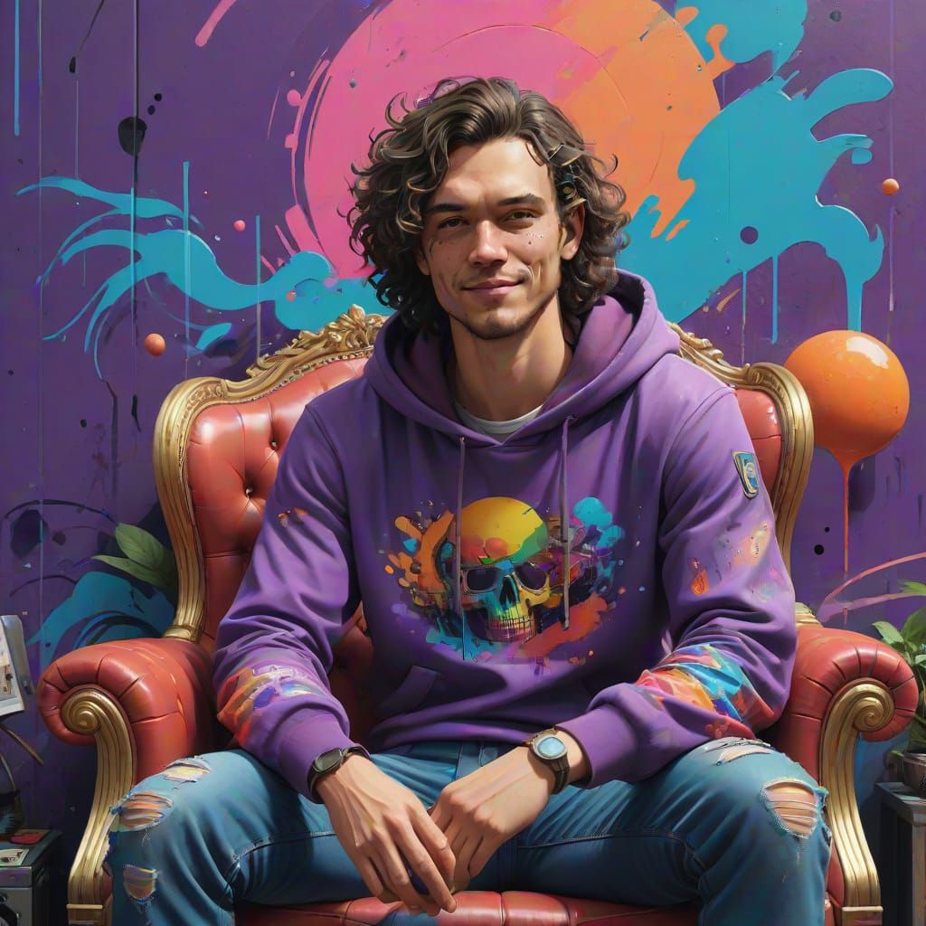 Dapper Gentleman in Vibrant Purple Oasis