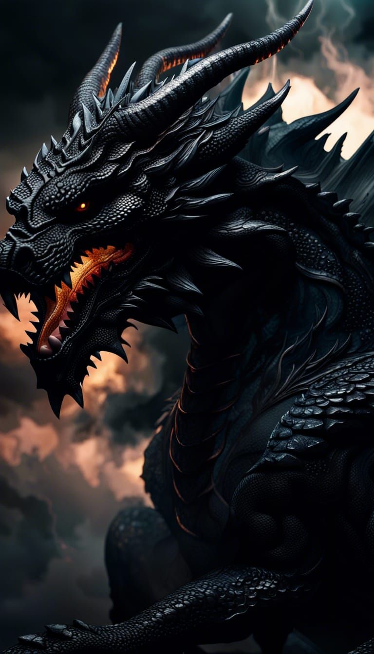 Epic Black Dragon God of the Apocalypse