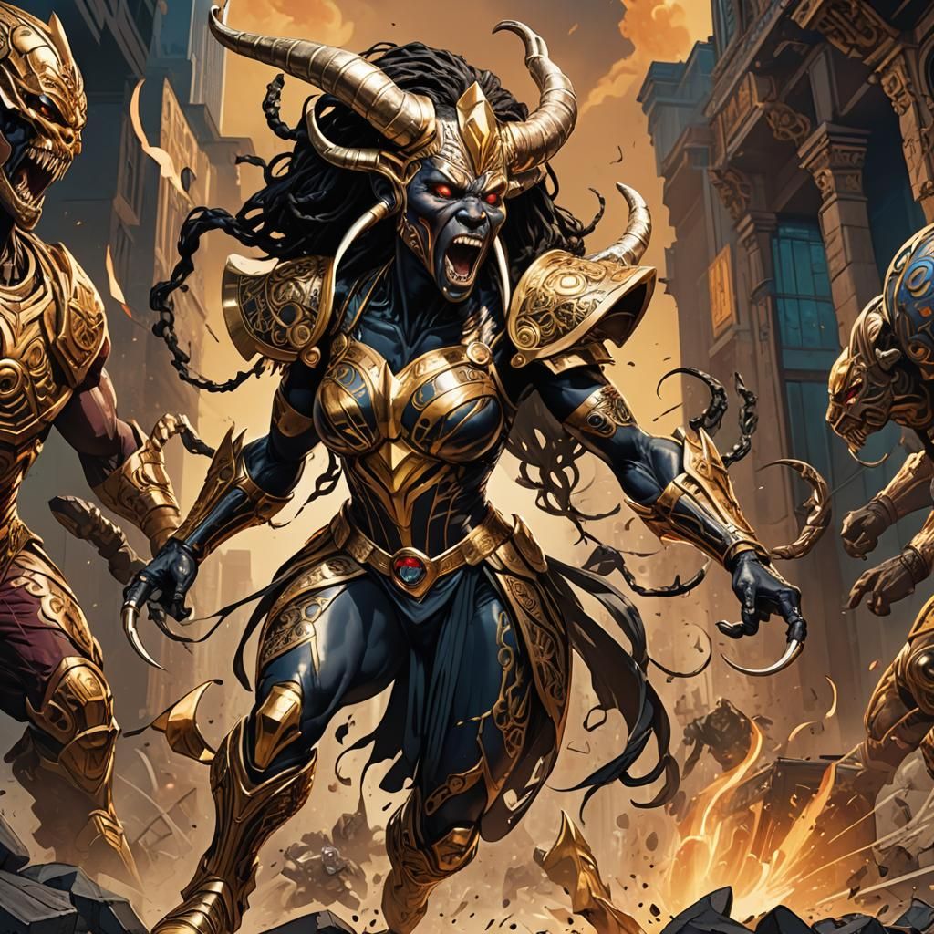 Powerful Mutant Villain in Comic Book Style