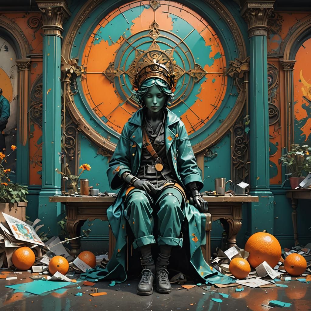 Banksy-Inspired Street Art in Dynamic Lighting