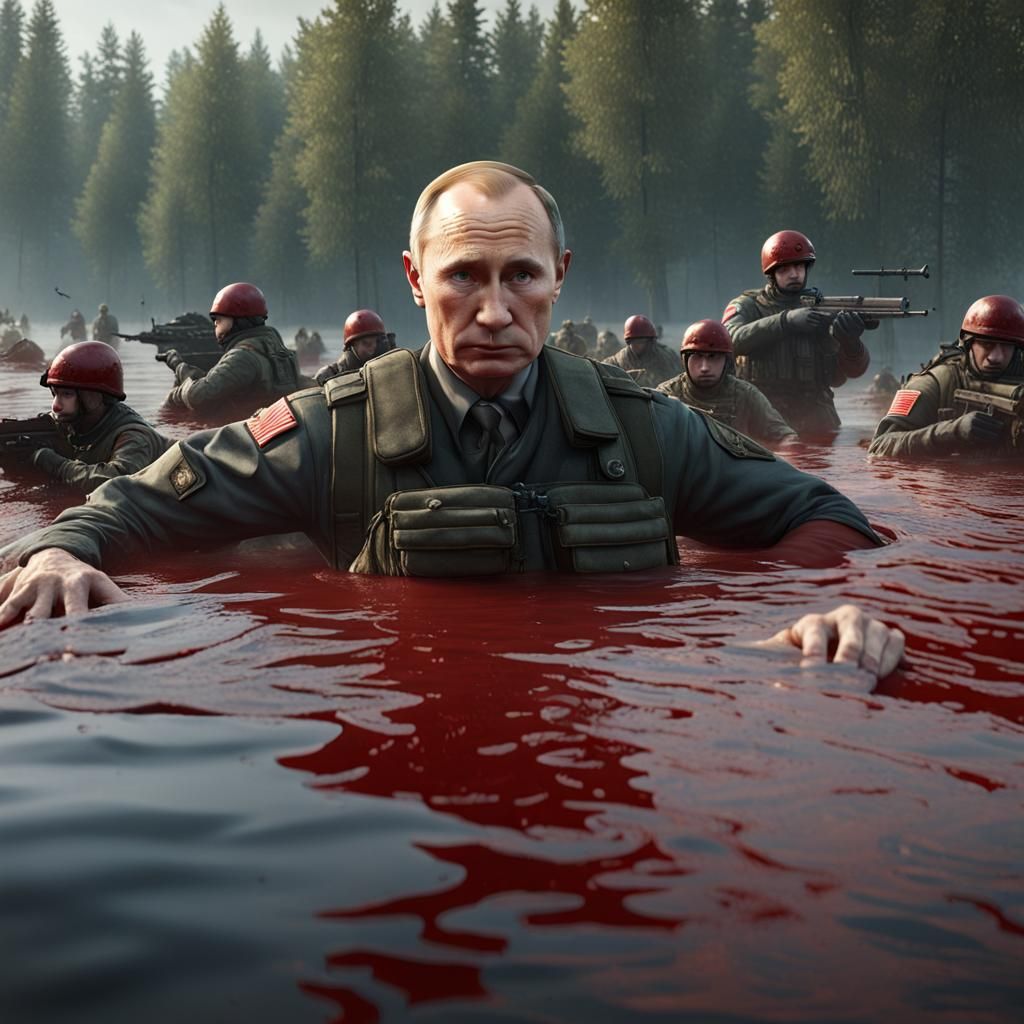 Putin in Lake of Blood: 3D Game Cinematic