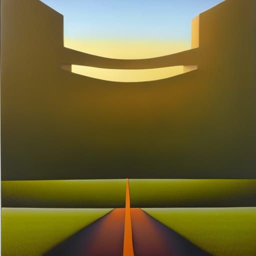 Symmetrical Toilet with Gradient, Digital Art