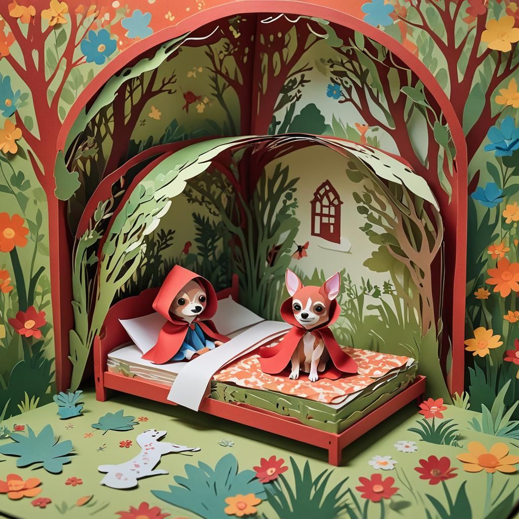 Little Red Riding Hood Pop-Up Book Illustration