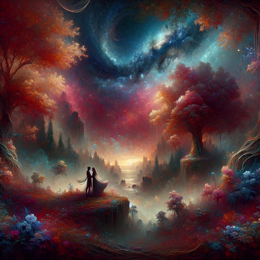 Inspiring Fantasy Scene of Love in Digital Art