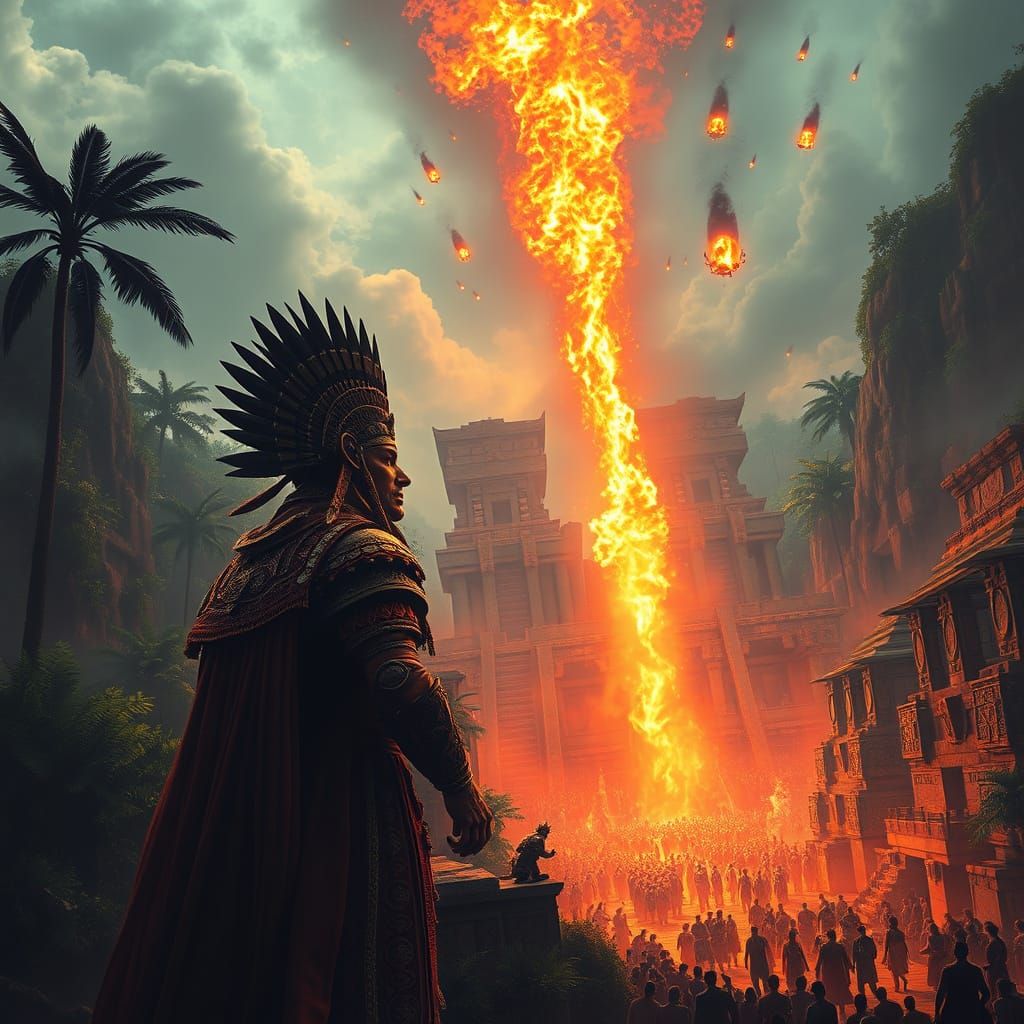 Mayan King's Temple Destroyed by Meteor Swarm