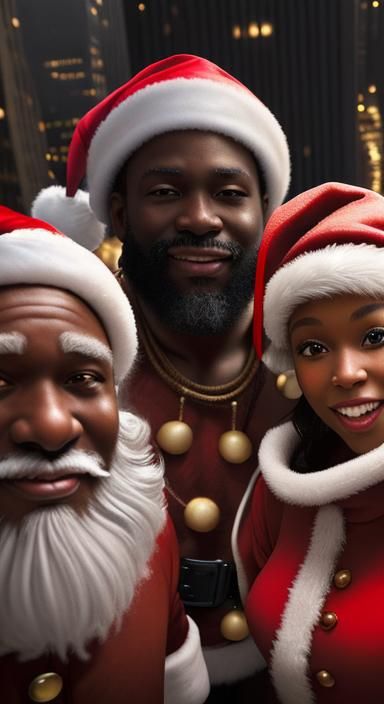 Festive Santas in New York City