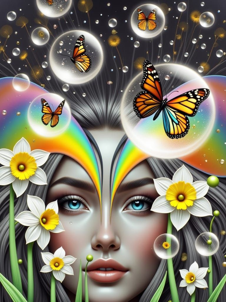 Iridescent Beauty in a Dreamlike Scene