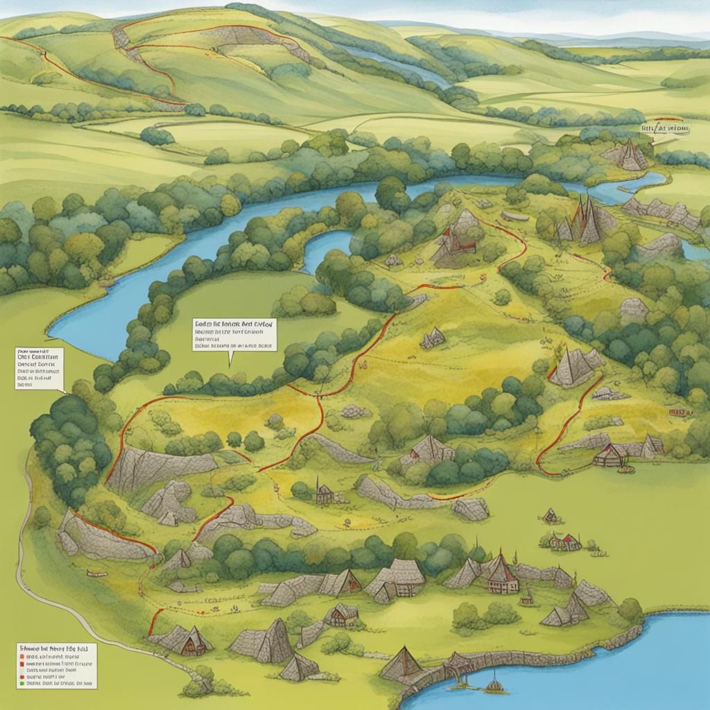 Aerial View of Medieval Army on Ridge