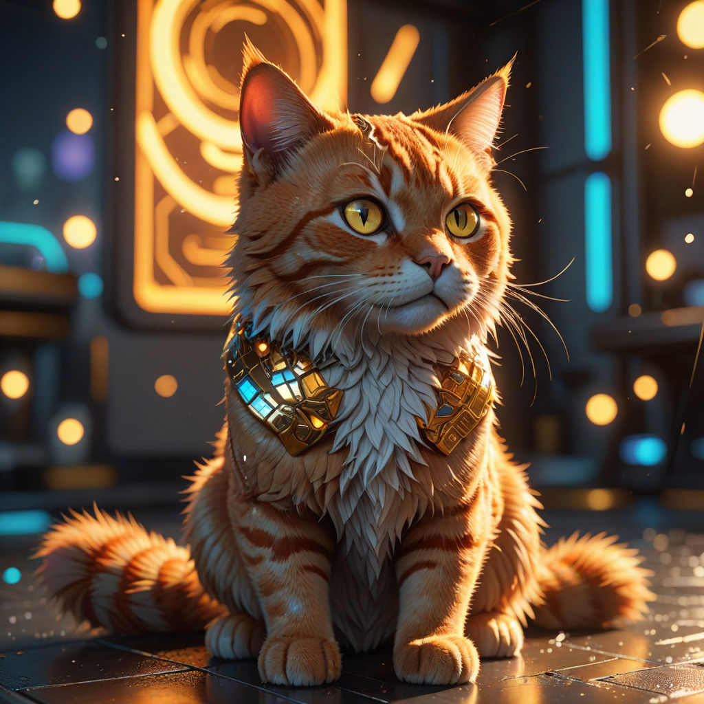 Ginger Cat Shines Bright with Blazing Lasers in Anime-Inspir...