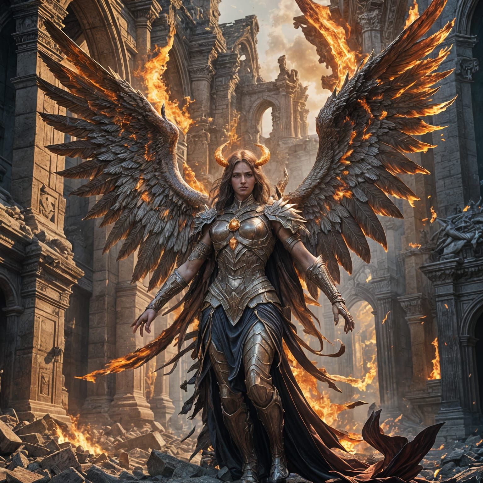 Angel vs Demon: Dramatic Battle in 8k