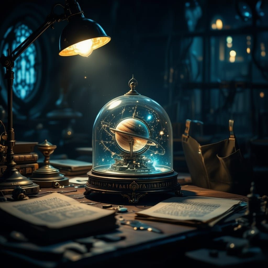 Jeweler Crafts Miniature Planet Mechanism in Rune-Adorned Do...