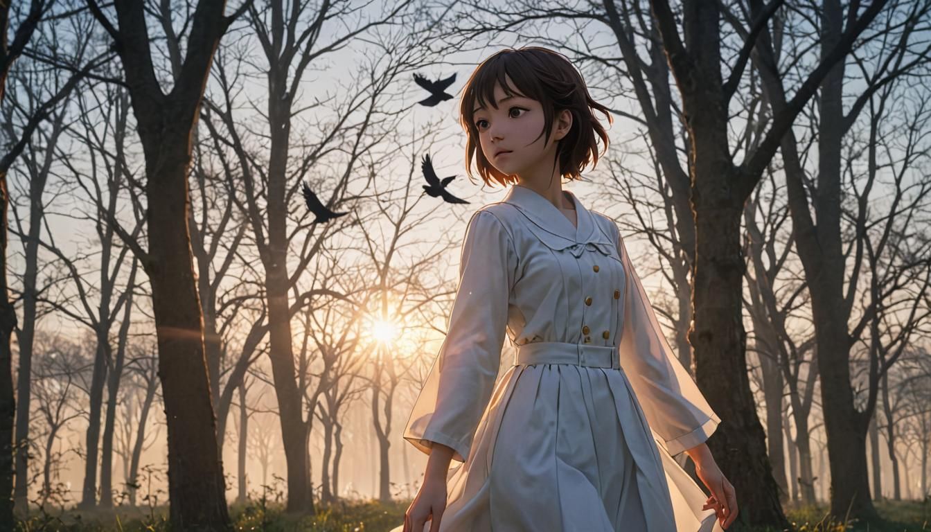 Anime Dawn: Dancing with Morning Birds