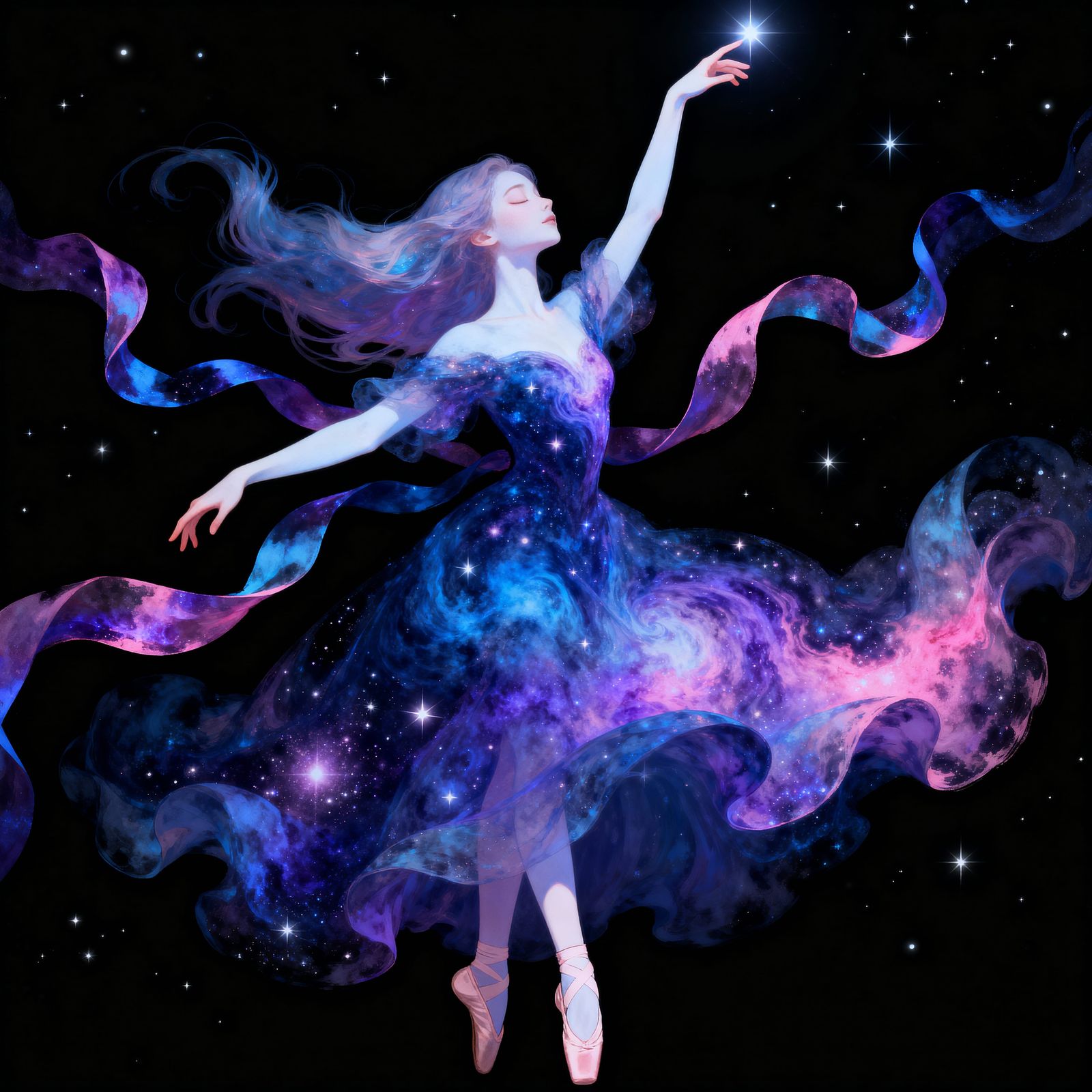 Andromeda Galaxy Girl Cosmic Dance