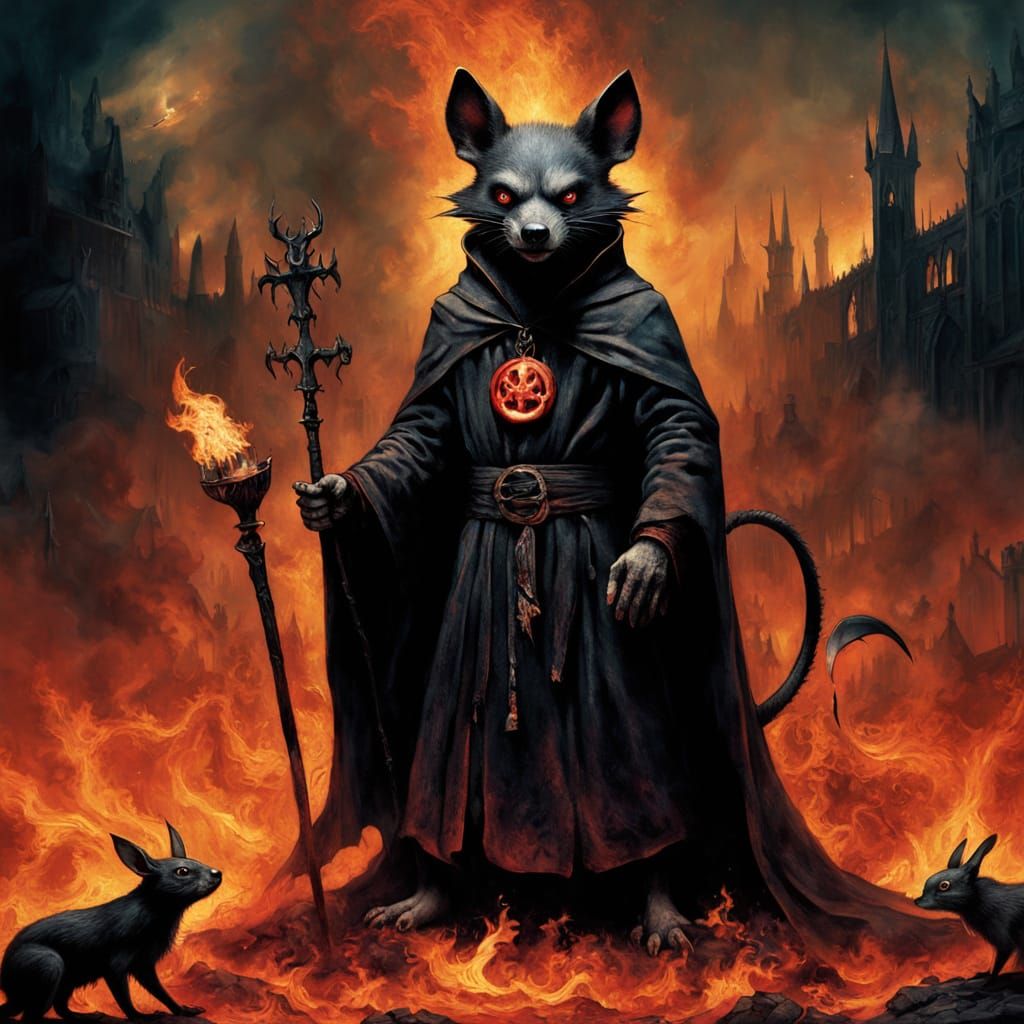 Tasmanian Devil & Bugs Bunny in Hellish Inferno