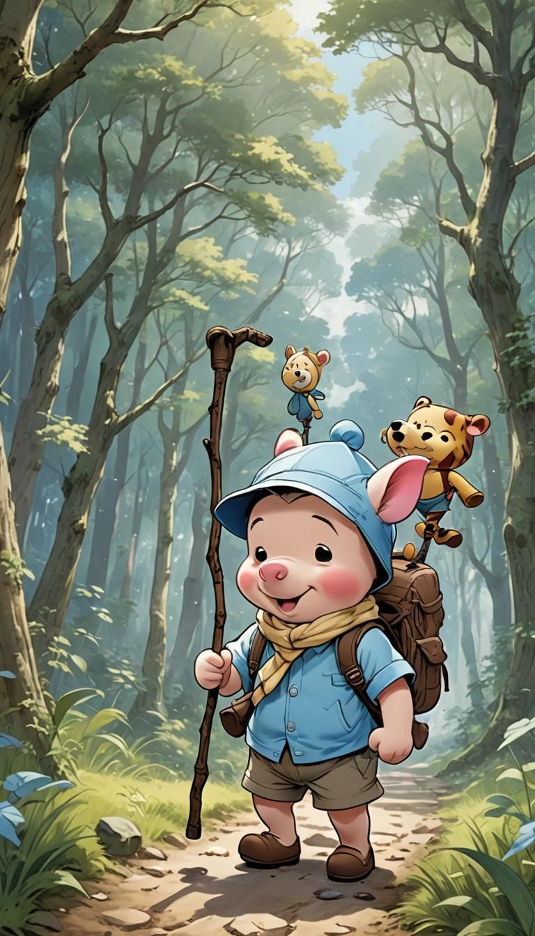 Piglet the Scout Leader in Anime Style