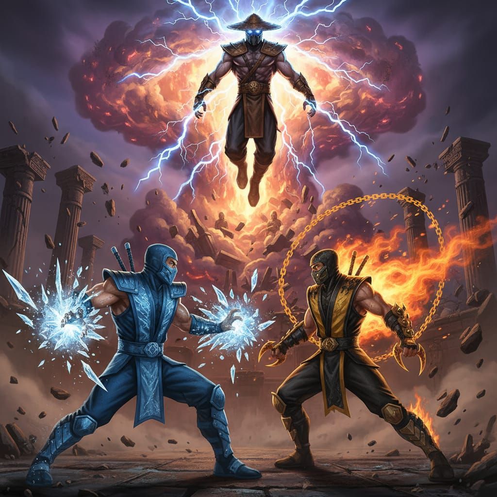 Mortal Kombat Characters in Magical Battle