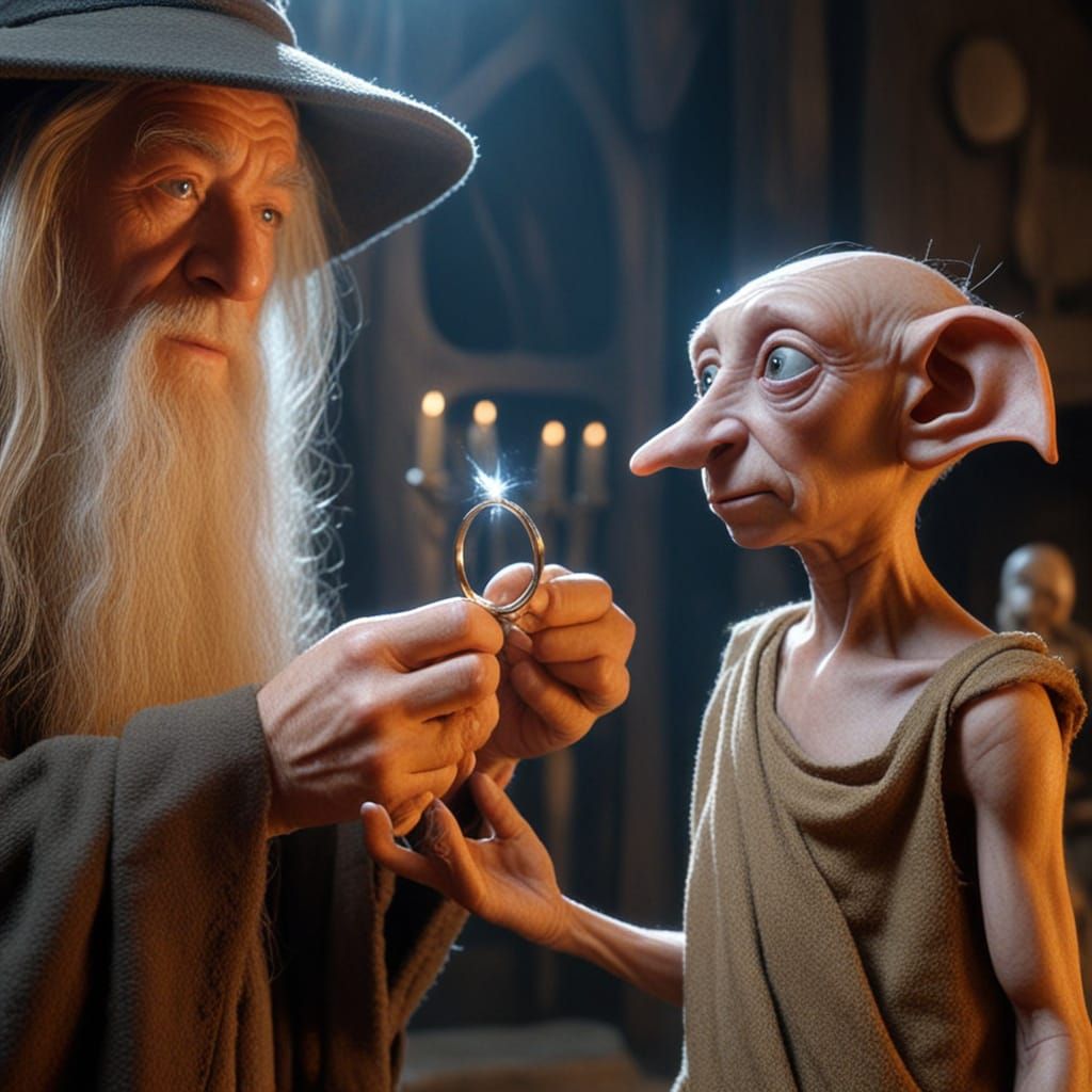 Gandalf Bestows Ring of Freedom to Dobby