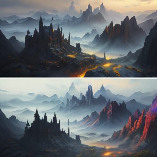 Epic Fantasy Orchestra in Vibrant, Dreamlike World