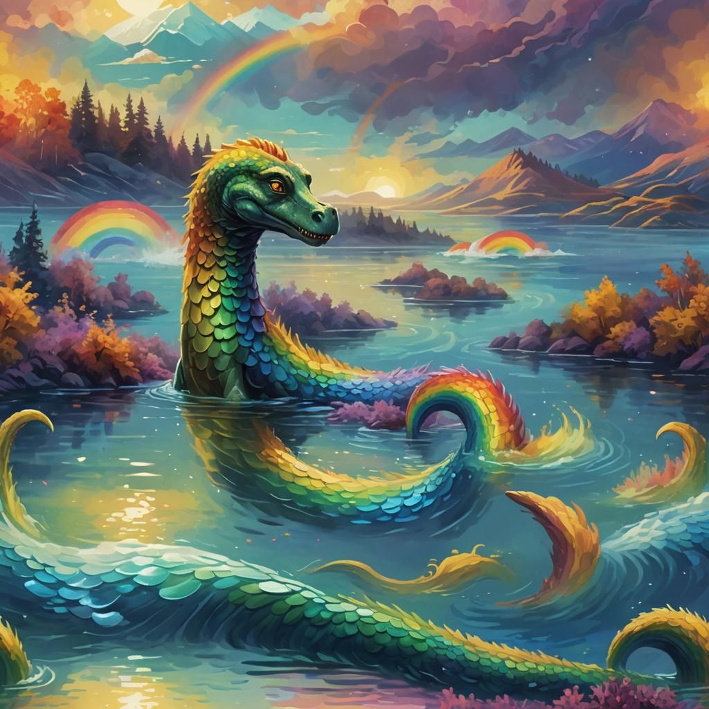 Vibrant Loch Ness Monster Splash