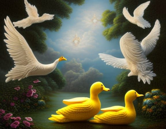Yellow and White Ducks
