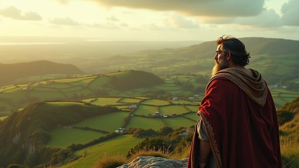 Ancient Greek Sea Captain in Celtic Countryside