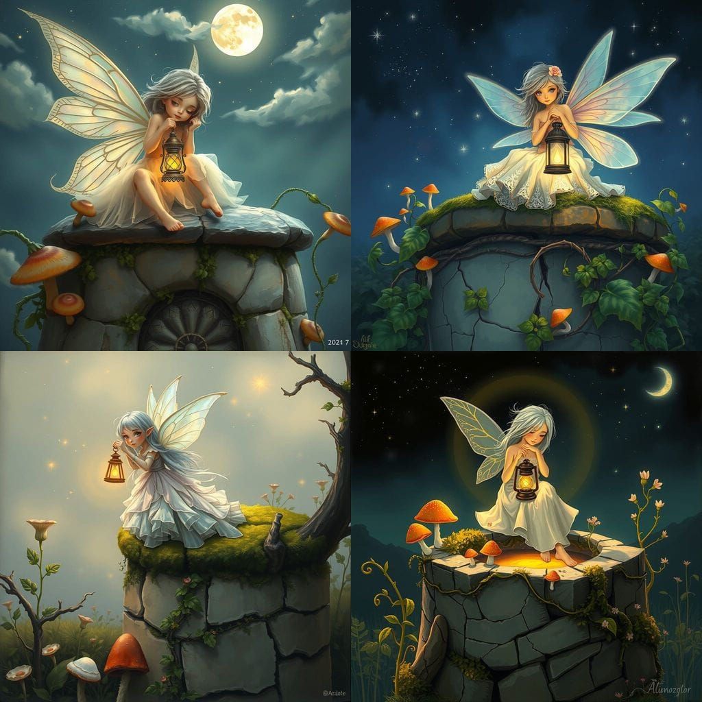 Delicate Fairy in Whimsical Oil Illustration