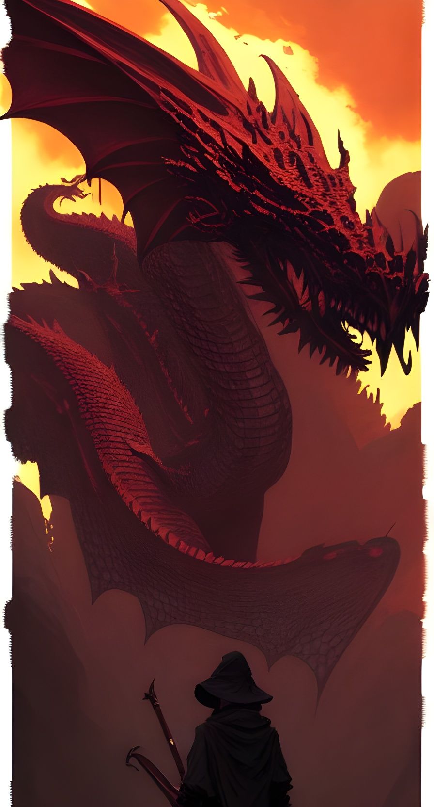 Fiery Dragon Art for T-Shirt Design