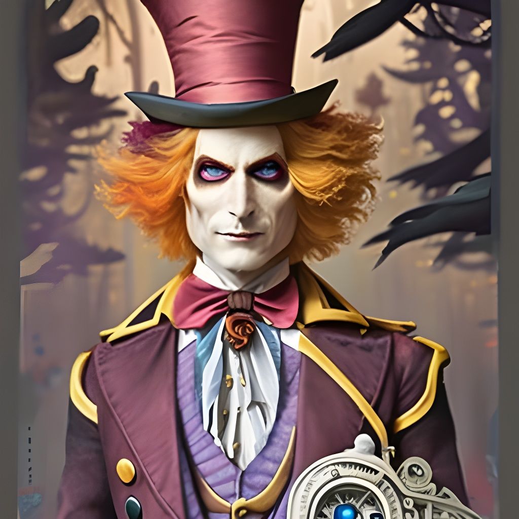 Steampunk Mad Hatter in Clockpunk Horror Style