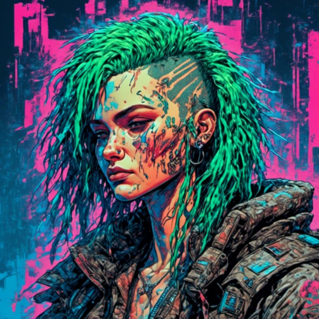 Cyberpunk Bigfoot Lost in Neon Urban Jungle