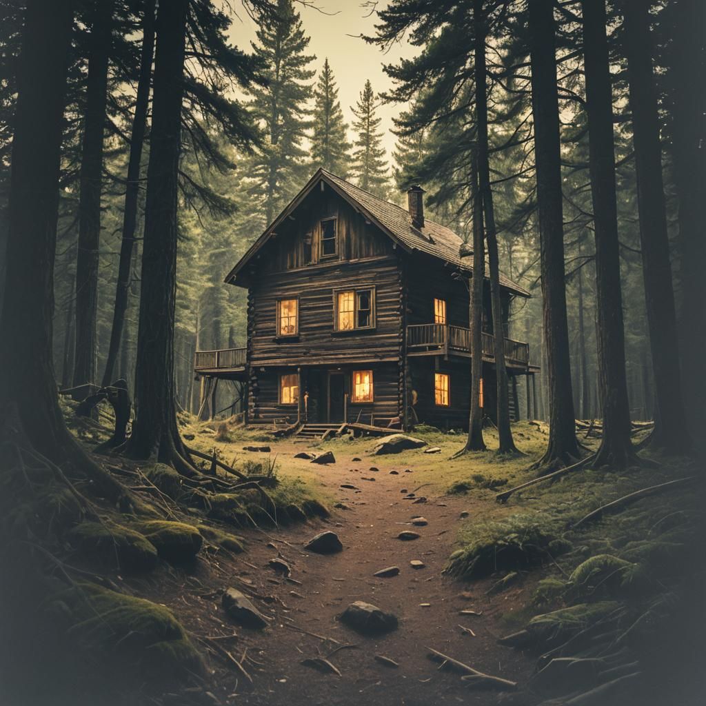 Dramatic Horror Movie Poster for "The Cabin"